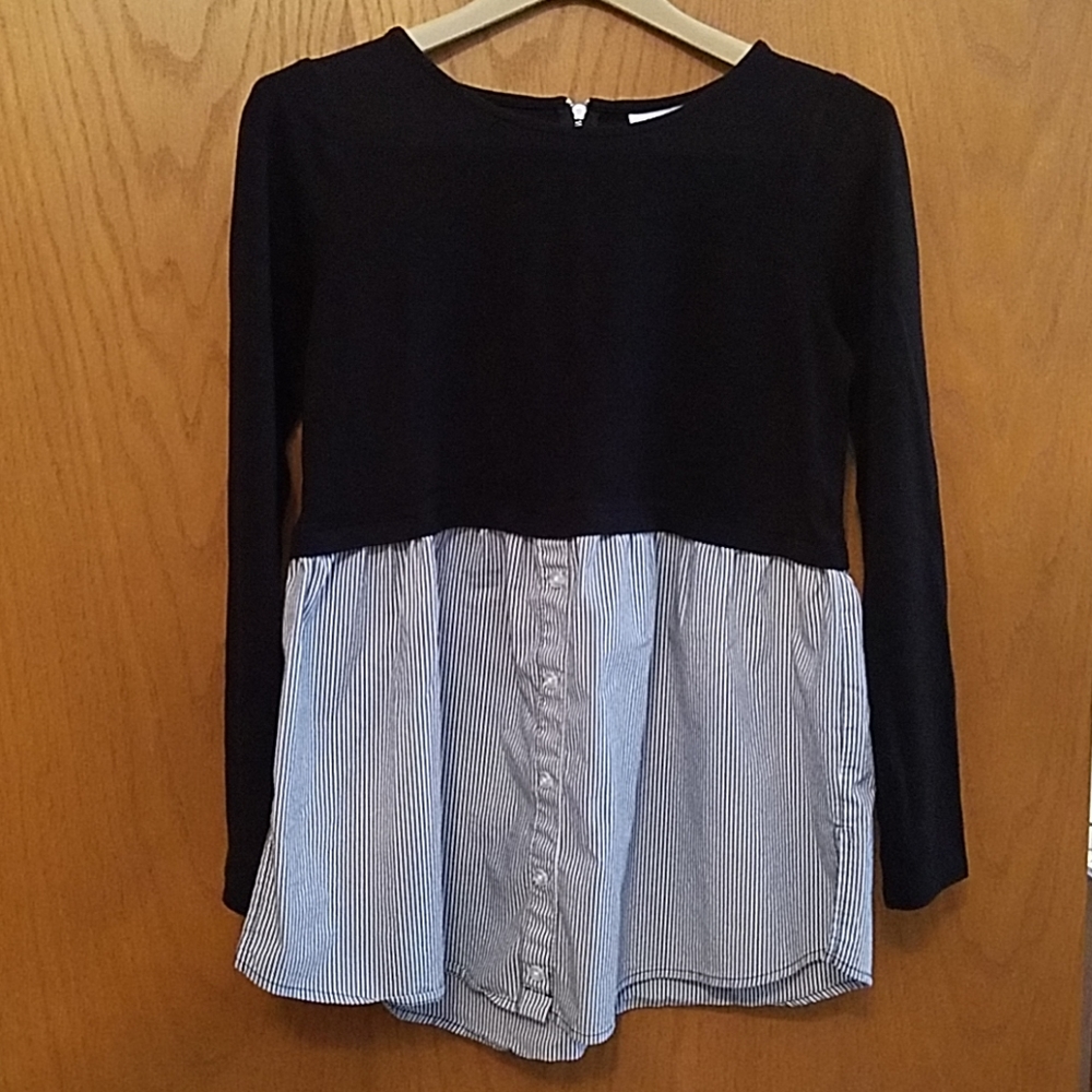 Maternity Long Sleeve Striped Shirt